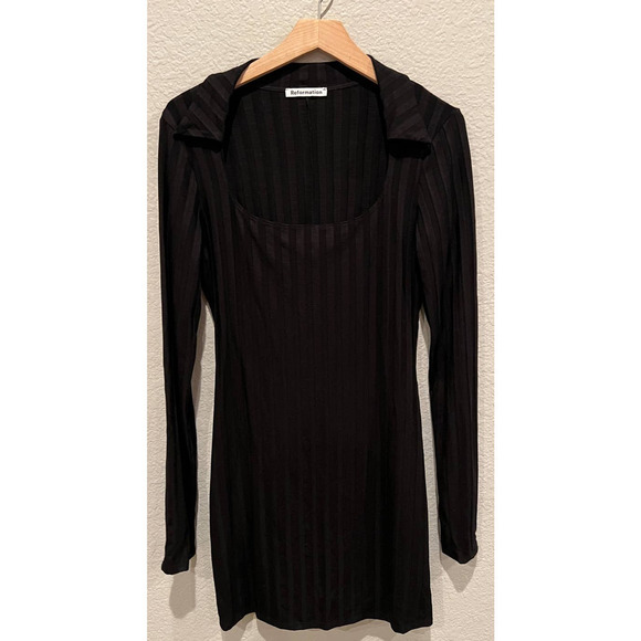 Reformation Dresses & Skirts - Reformation Vittoria Rib Long Sleeve Knit Dress (L)